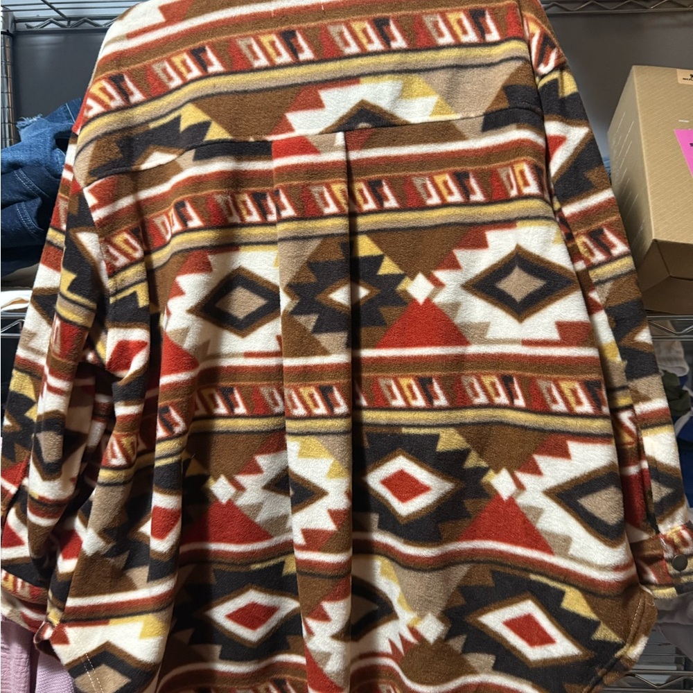 Aztec Print Button-Up Jacket - image 2